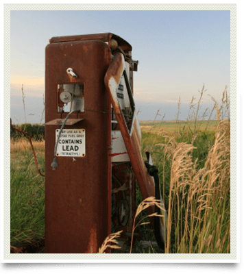 Photo of old gas tank containing lead